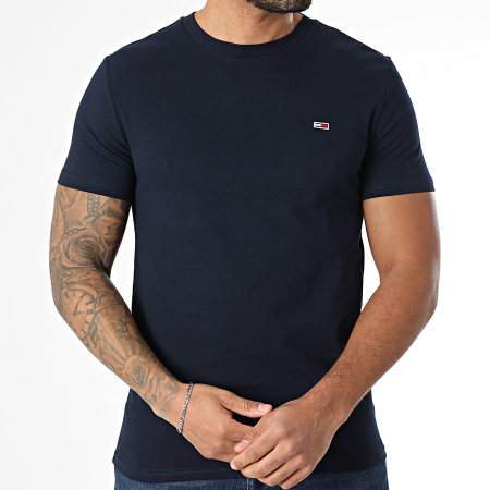 Tommy Jeans - Lot De 2 Tee Shirts Jersey 0687 Noir Bleu Marine