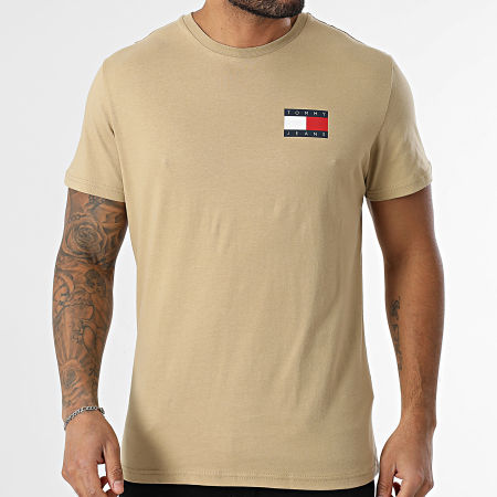 Tommy Jeans - Tee Shirt Slim Essential Flag 0740 Beige