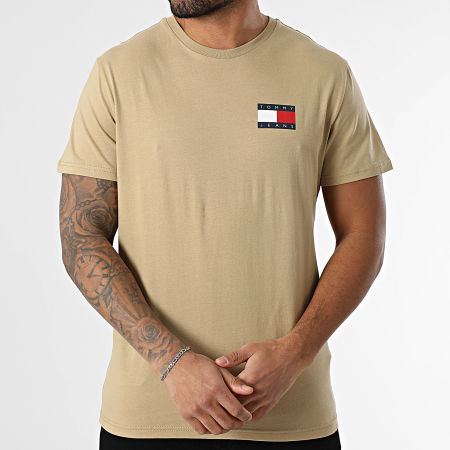 Tommy Jeans - Tee Shirt Slim Essential Flag 0740 Beige