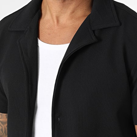 Zayne Paris  - Ensemble Chemise Manches Courtes Et Short Jogging Noir