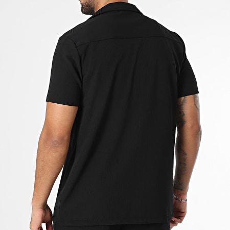 Zayne Paris  - Ensemble Chemise Manches Courtes Et Short Jogging Noir