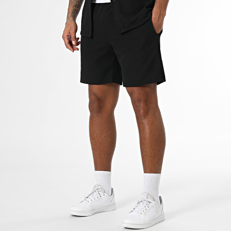 Zayne Paris  - Ensemble Chemise Manches Courtes Et Short Jogging Noir