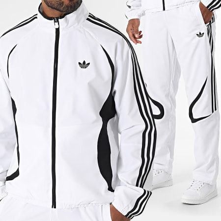 Adidas Originals - Ensemble De Survetement A Bandes Teamgeist JP1116 JP1119 Blanc Noir