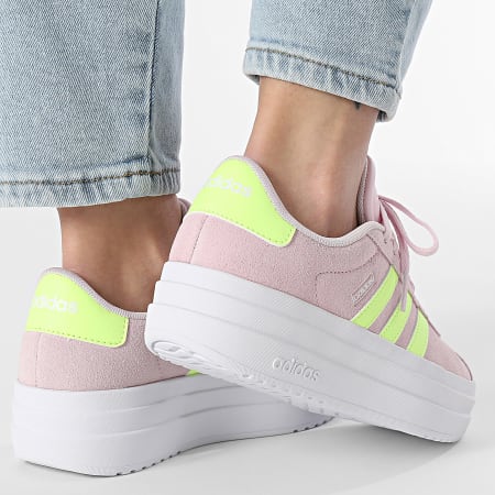 Adidas Sportswear - Baskets Femme VL Court Bold J JI1017 Clear Pink Hi-Res Yellow Footwear White