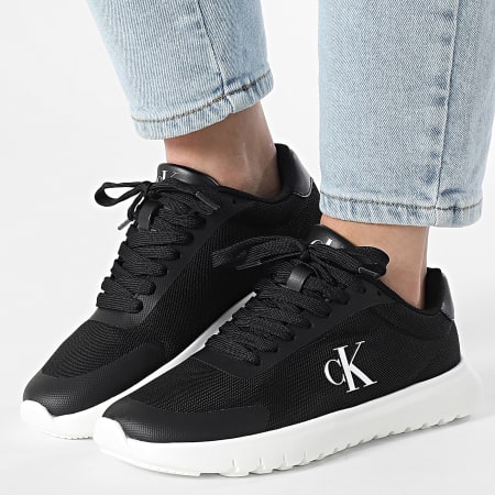 Calvin Klein - Baskets Femme 3 Eva Runner Mesh 1750 Black Bright White