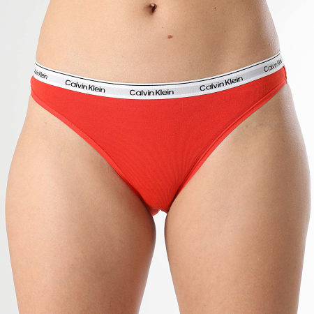 Calvin Klein - Lot De 3 Culottes Femme QD5207E Blanc Rouge Gris Chiné