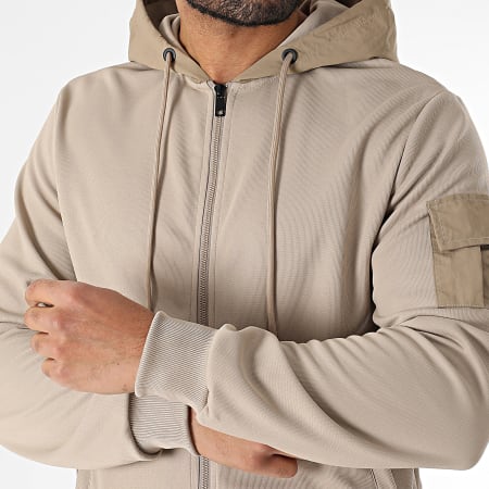 Classic Series - Ensemble Sweat Zippé Capuche Et Pantalon Cargo Beige
