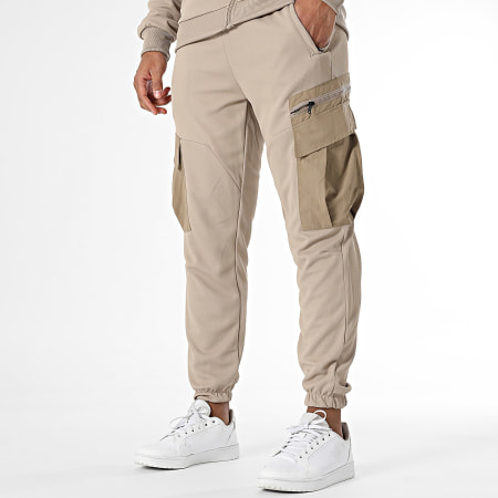 Classic Series - Ensemble Sweat Zippé Capuche Et Pantalon Cargo Beige
