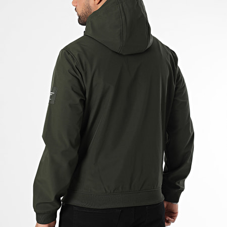 Jack And Jones - Basic Softshell Zip Hooded Jacket Donkergroen