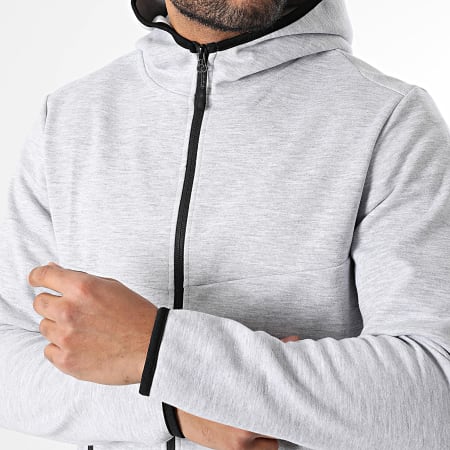 Jack And Jones - Sweat Zippé Capuche Fusion Gris Chiné