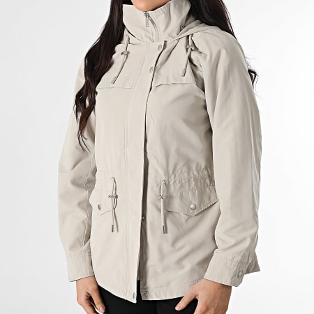 Only - Veste Zippée Capuche Femme Starline Beige