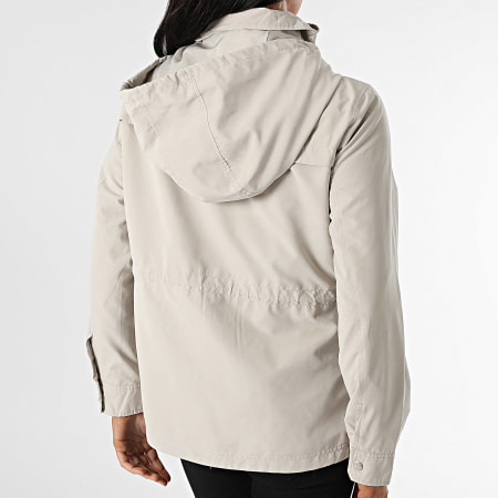 Only - Veste Zippée Capuche Femme Starline Beige