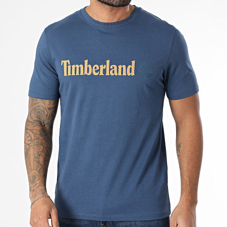 Timberland - Tee Shirt Linear Logo A5UPQ Bleu Marine
