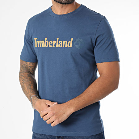 Timberland - Tee Shirt Linear Logo A5UPQ Bleu Marine