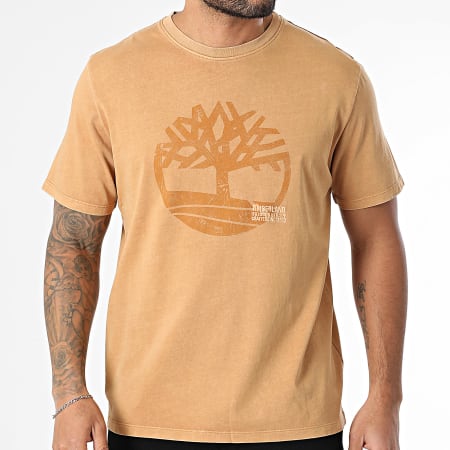 Timberland - Tee Shirt Garment Dye Logo Graphic A5UEK Camel
