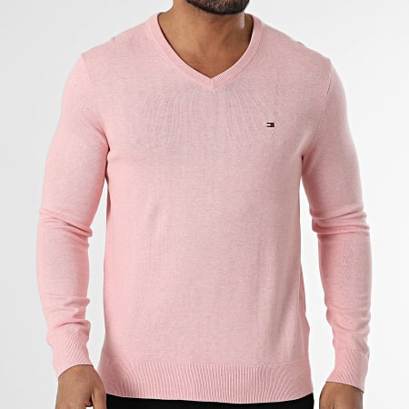 Tommy Hilfiger - Suéter Col V Essential Cotton 4745 Rosa