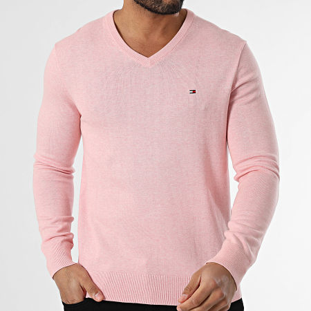Tommy Hilfiger - Suéter Col V Essential Cotton 4745 Rosa