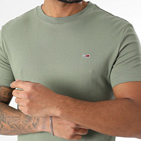 Tommy Jeans - Lot De 2 Tee Shirts Jersey 0687 Blanc Vert Kaki