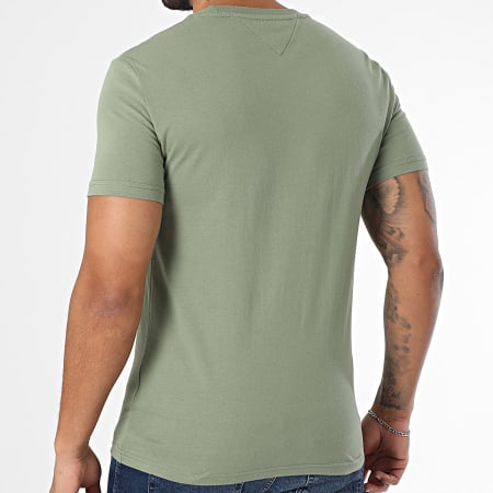 Tommy Jeans - Lot De 2 Tee Shirts Jersey 0687 Blanc Vert Kaki