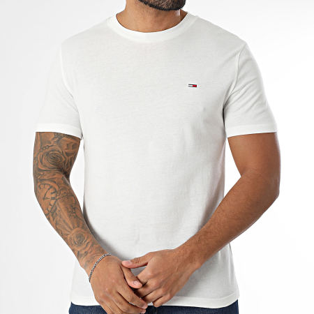 Tommy Jeans - Lot De 2 Tee Shirts Jersey 0687 Blanc Vert Kaki