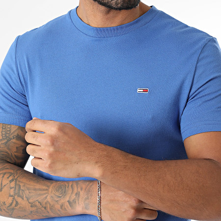 Tommy Jeans - Lot De 2 Tee Shirts Jersey 0687 Blanc Bleu Roi