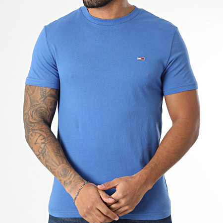 Tommy Jeans - Lot De 2 Tee Shirts Jersey 0687 Blanc Bleu Roi