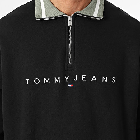 Tommy Jeans - Sweat Col Zippé Relax Linear 0857 Noir