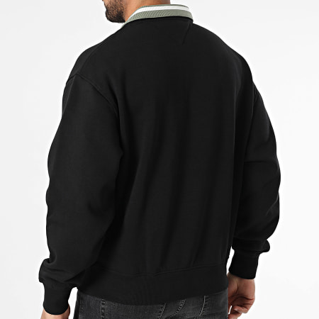 Tommy Jeans - Sweat Col Zippé Relax Linear 0857 Noir