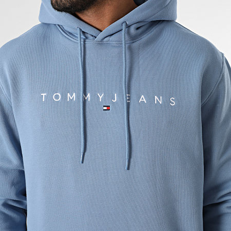 Tommy Jeans - Sweat Capuche Linear Logo 0746 Bleu Clair