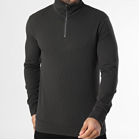 Uniplay - Sweat Col Zippé Gris Anthracite