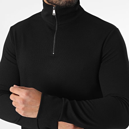 Uniplay - Sweat Col Zippé Noir
