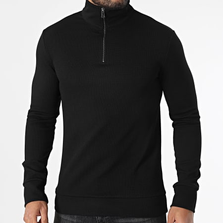 Uniplay - Sweat Col Zippé Noir