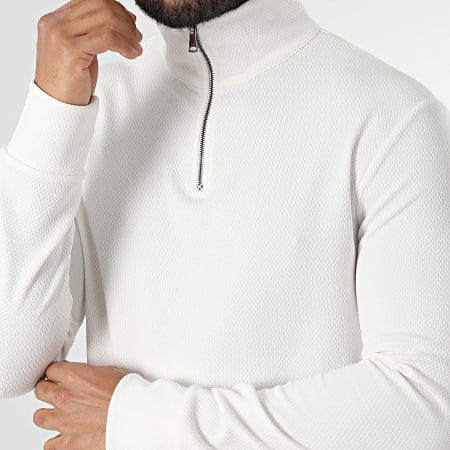 Uniplay - Sweat Col Zippé Blanc