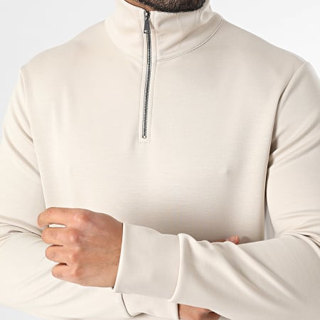 Uniplay - Sweat Col Zippé Beige
