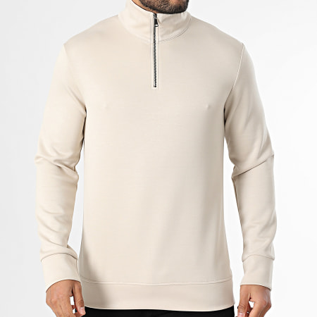 Uniplay - Sweat Col Zippé Beige