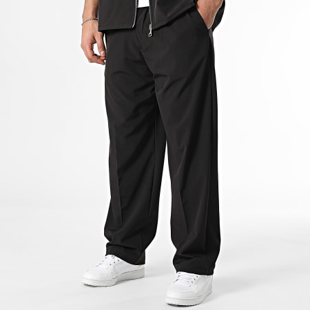 Classic Series - Ensemble Chemise Manches Courtes Zippée Et Pantalon Noir