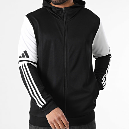 Adidas Sportswear - Veste Zippée Capuche A Bandes SQ25 JE2778 Noir Blanc