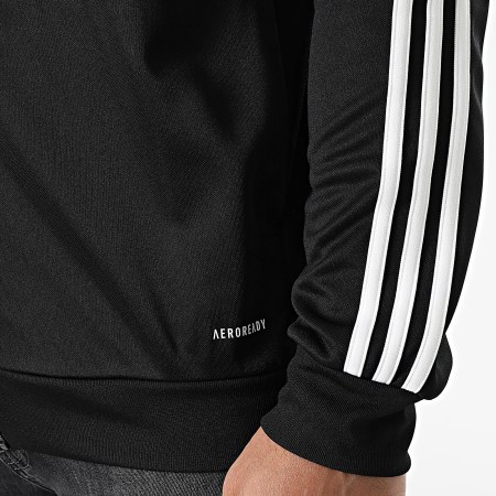 Adidas Sportswear - Veste Zippée Capuche A Bandes SQ25 JE2778 Noir Blanc