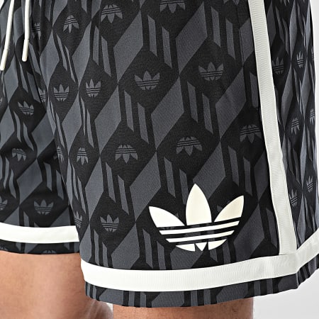 Adidas Originals - Short Jogging A Bandes Jacquared JD5195 Noir Gris Anthracite