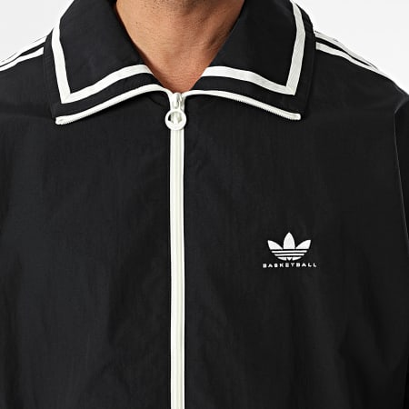 Adidas Originals - Veste Zippée A Bandes Shell JD5197 Noir