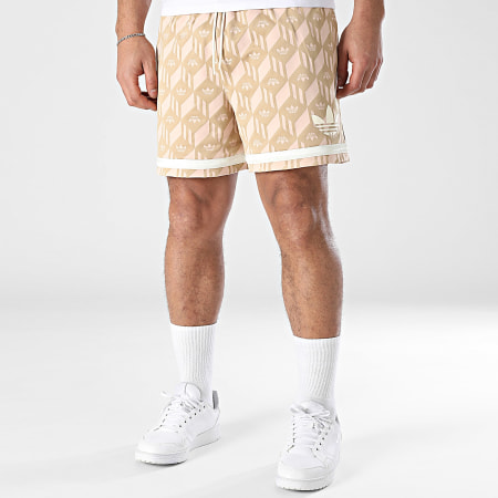 Adidas Originals - Short Jogging A Bandes Jacquared JP0650 Rose Beige