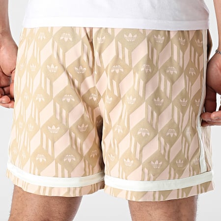 Adidas Originals - Short Jogging A Bandes Jacquared JP0650 Rose Beige