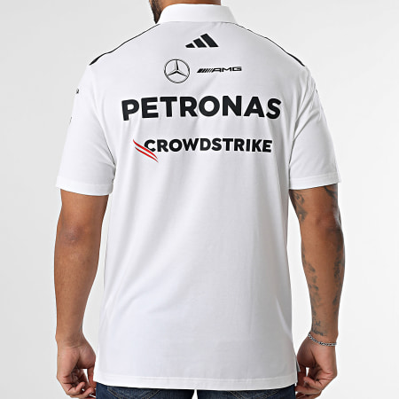 Adidas Sportswear - Polo Manches Courtes A Bandes AMG Mercedes JW0586 Blanc