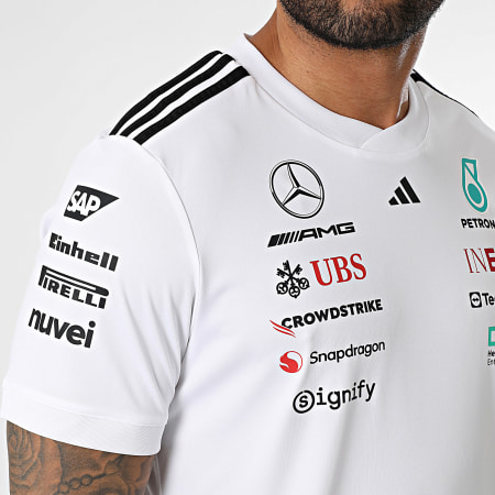 Adidas Sportswear - Tee Shirt A Bandes AMG Mercedes JX5798 Blanc