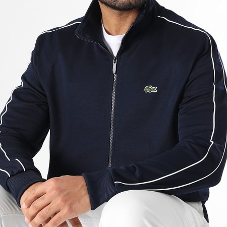 Lacoste - Veste Zippée Logo Brodé Crocodile Regular Fit Bleu Marine