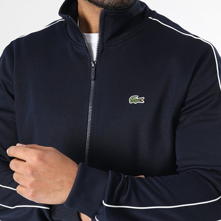 Lacoste - Veste Zippée Logo Brodé Crocodile Regular Fit Bleu Marine