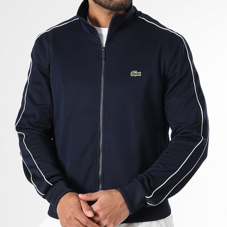 Lacoste - Veste Zippée Logo Brodé Crocodile Regular Fit Bleu Marine