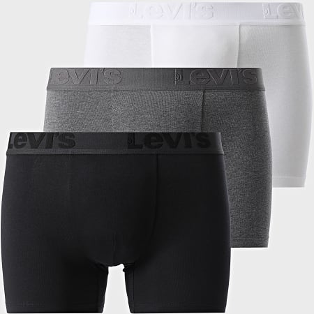 Levi's - Lot De 3 Boxers 905045001 Blanc Noir Gris Chiné