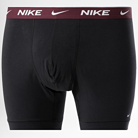 Nike - Lot De 3 Boxers KE1007 Noir Bleu Clair Bleu Marine Bordeaux