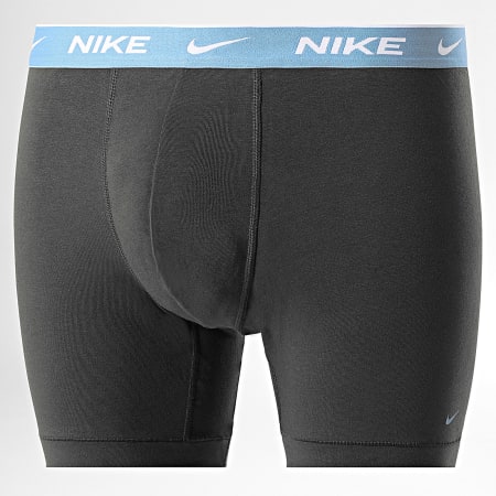Nike - Lot De 3 Boxers KE1007 Gris Anthracite Bleu Clair Orange